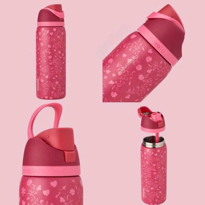 Owala Freesip 32Oz – Urban Outfitters Edition, Flower Crown, Tea Time Pink Hydration Bottle, Pillow Fight Cherry, Candy Coated