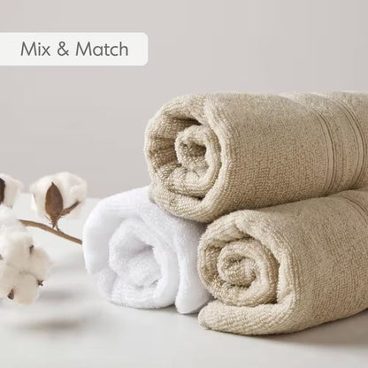 400GSM Essential Bundle 12-Piece White Cotton Bath Towel Set