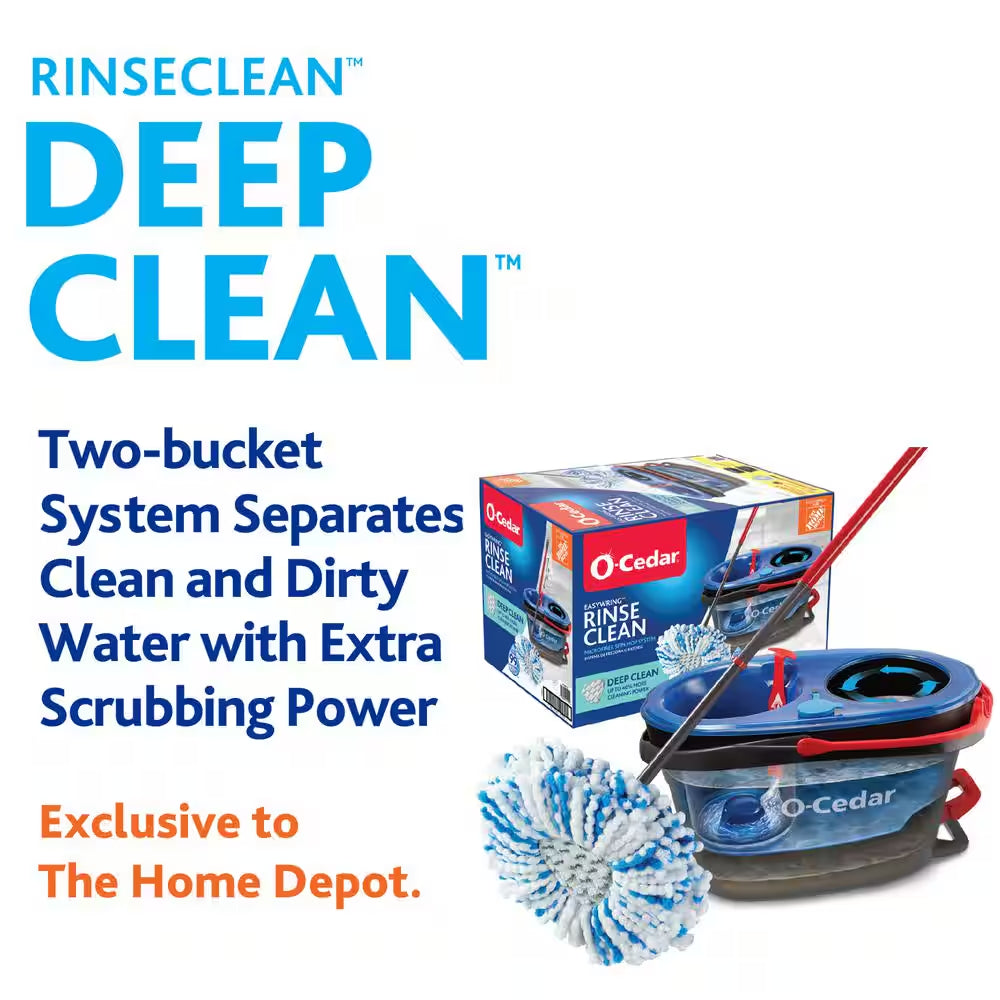 Rinseclean Deep Clean Microfiber Spin Mop, Clean with Clean Water (The Home Depot Exclusive)