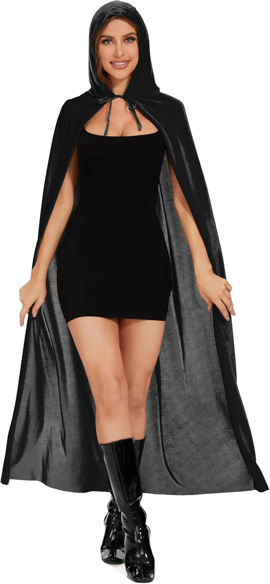 Raven Cape for Women,Cloak with Hood Women,Red Riding Hood Cape,Purple Cape with Hood Raven Cosplay Cape,Purple Hooded Cape