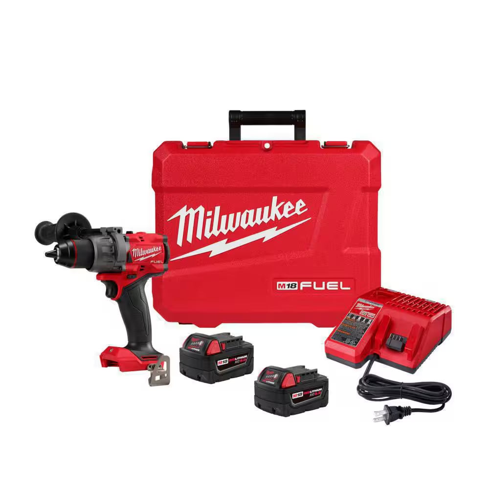 M18 FUEL 18V Lithium-Ion Brushless Cordless 1/2 In. Hammer Drill Driver Kit W/1 In. SDS-PLUS Rotary Hammer