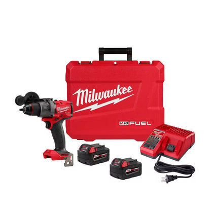 M18 FUEL 18V Lithium-Ion Brushless Cordless 1/2 In. Hammer Drill Driver Kit W/1 In. SDS-PLUS Rotary Hammer