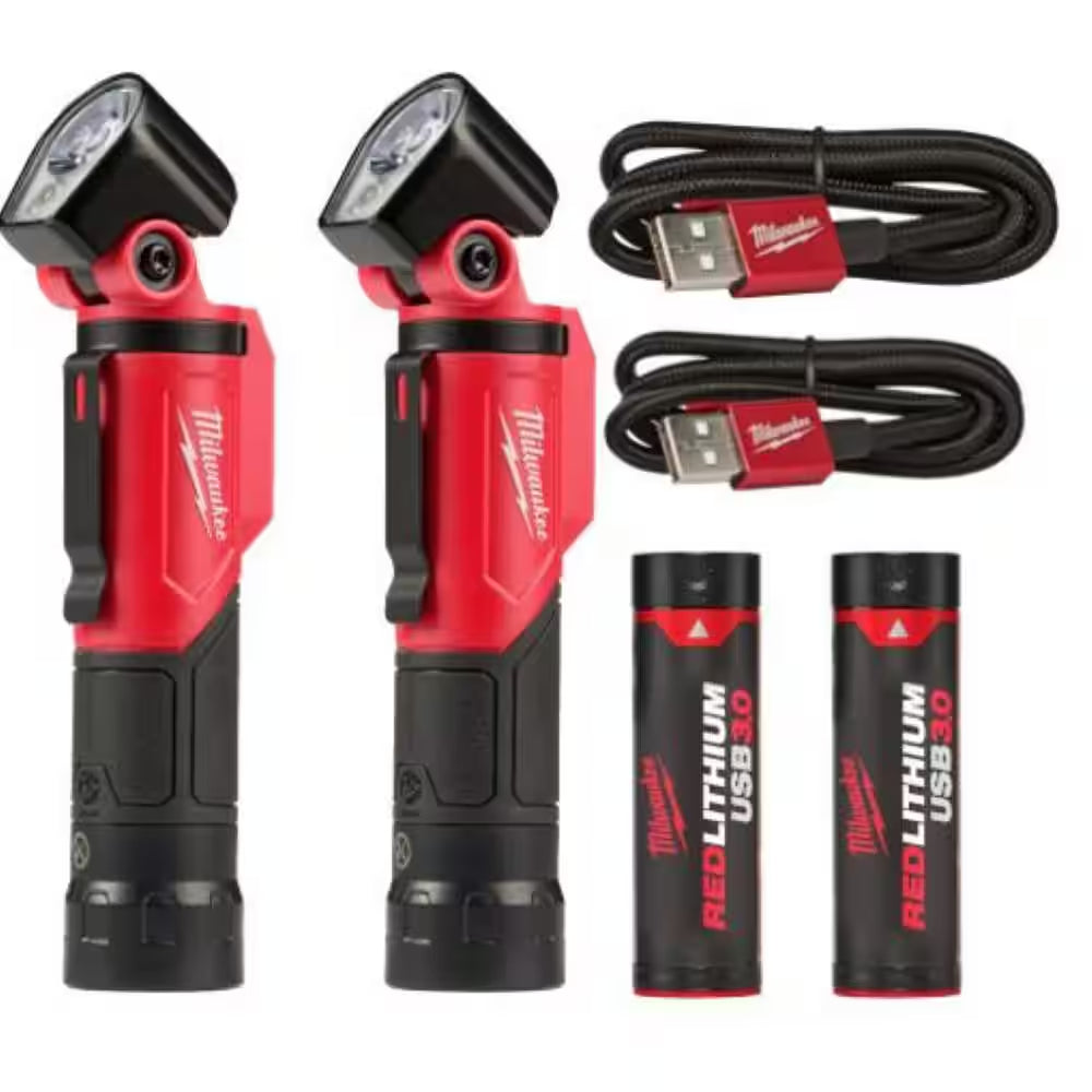 500 Lumens LED Pivoting REDLITHIUM USB Flashlight & 500 Lumens LED Pivoting REDLITHIUM USB Flashlight (2-Pack)