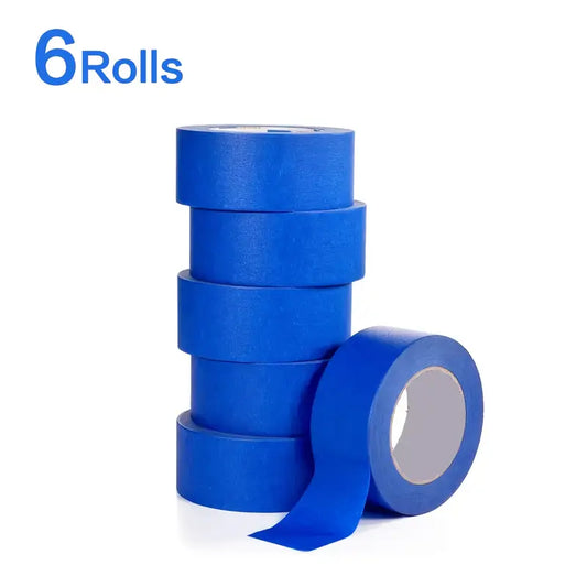 Painters Tape (Blue) — 6 Rolls, 2" × 30 yd Each (180 yd Total) — Multi-Surface Masking & Painter’s Tape for Walls, Glass, Wood Trim