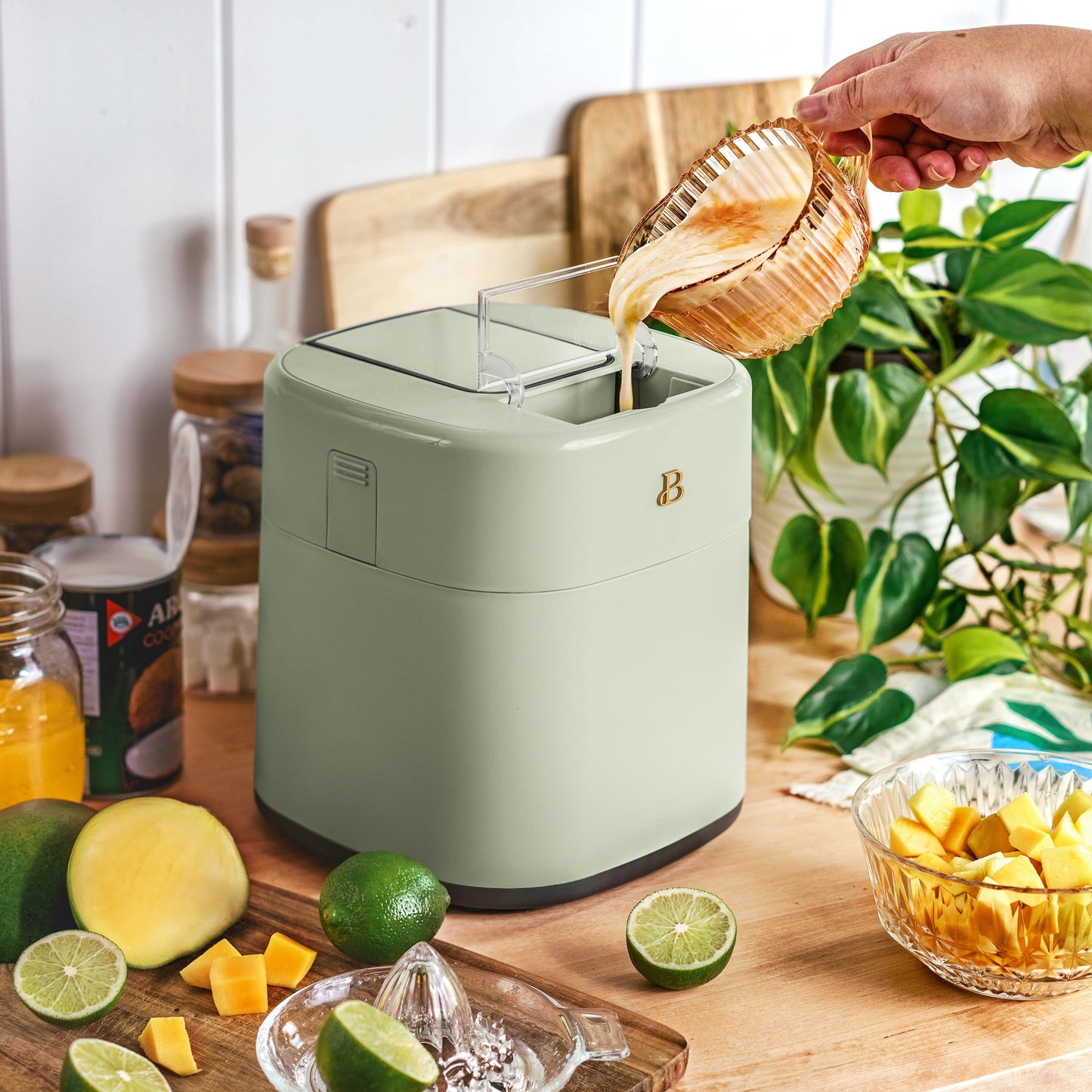 1.5 Qt Ice Cream Maker with Touch Activated Display, Sage Green by Drew Barrymore