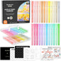 44 Pcs Magic Foam Texture Painting Kit, Including 28 Pcs Foam Texture Paper, 12 Colors Brush Tip Automatic Ink Control Acrylic Paint Markers, Magical 3D Effect Painting Kit for DIY Arts,Toys, Toy Crafts Gift