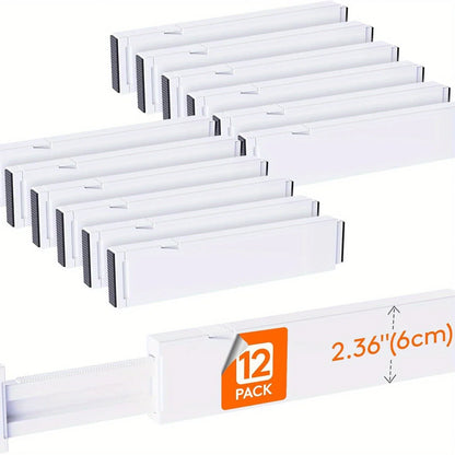 Pack Clothes Drawer Dividers 2.36" High,11"-17" Adjustable Drawer Organizer
