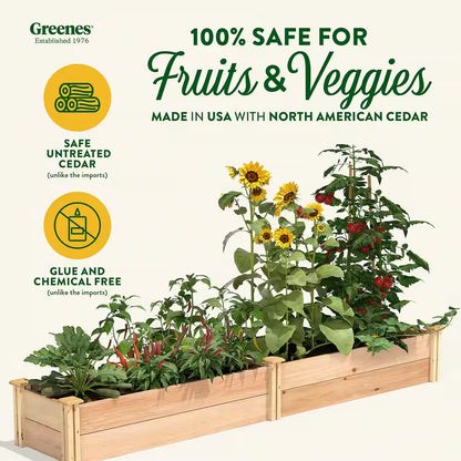 16 In. X 8 Ft. X 11 In. Premium Cedar Raised Garden Bed