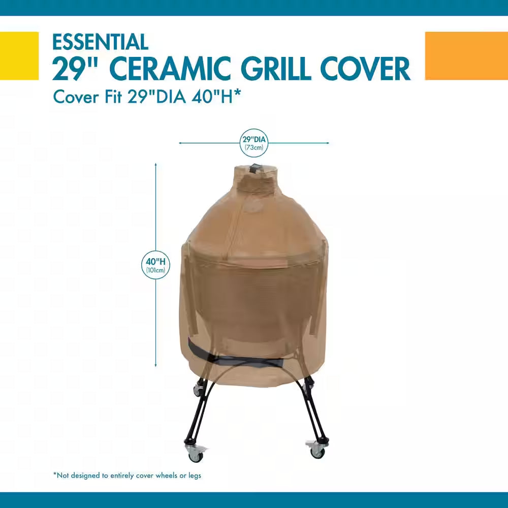 Duck Covers Essential 29 In. Dia X 40 In. H Ceramic Grill Cover in Latte