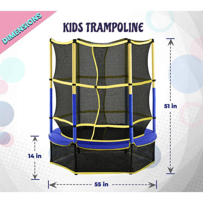 Machrus  55 In. Kiddy Trampoline and Enclosure Set Easy Assembly