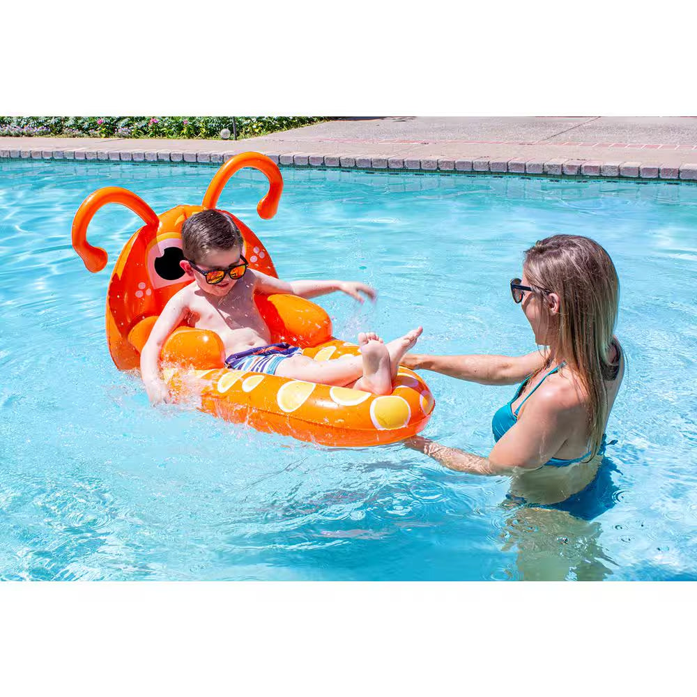 Waterbug Jr. Inflatable Swimming Pool Float, Orange, Small