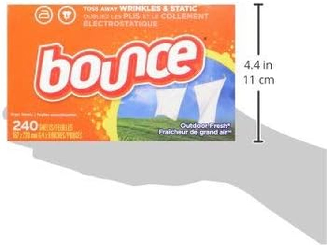 Dryer Sheets, Outdoor Fresh, 480 Count Laundry Fabric Softener Sheets with Static Control and Wrinkle Fighters. (2 Packs of 240)