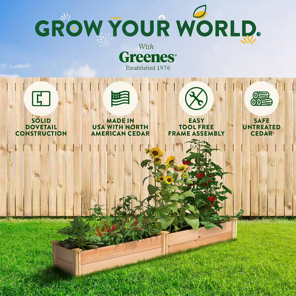 16 In. X 8 Ft. X 11 In. Premium Cedar Raised Garden Bed