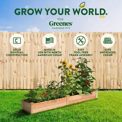 16 In. X 8 Ft. X 11 In. Premium Cedar Raised Garden Bed