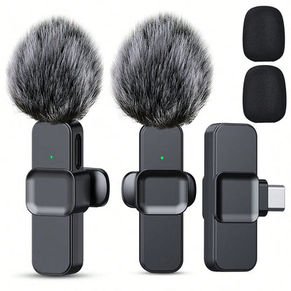 Professional Wireless Lavalier Microphone – Plug & Play Clip-On Lapel Mic for Smartphone, Vlog, Interview & Teaching