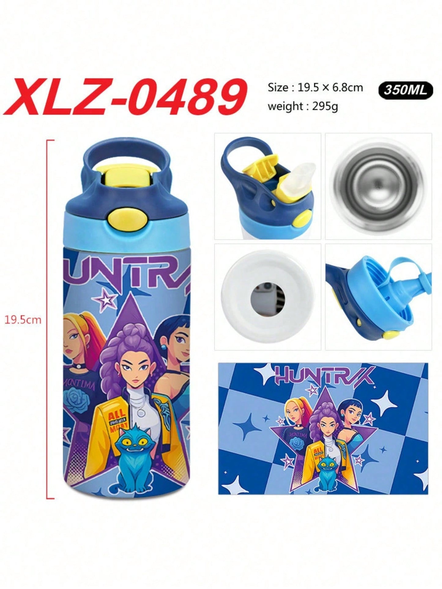 K-Pop Rumi-Inspired Demon Hunters Girls’ Insulated Leakproof Water Bottle – Cute Gift for Ages 4–12