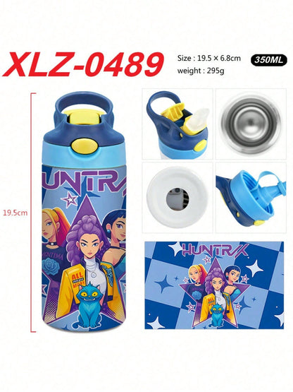 K-Pop Rumi-Inspired Demon Hunters Girls’ Insulated Leakproof Water Bottle – Cute Gift for Ages 4–12