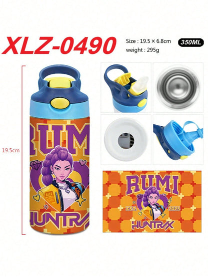 K-Pop Rumi-Inspired Demon Hunters Girls’ Insulated Leakproof Water Bottle – Cute Gift for Ages 4–12