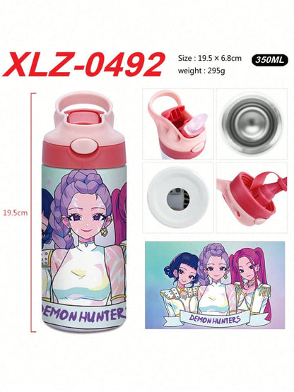 K-Pop Rumi-Inspired Demon Hunters Girls’ Insulated Leakproof Water Bottle – Cute Gift for Ages 4–12