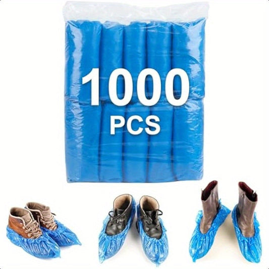 1000pcs (500 Pairs) Disposable Waterproof Non-Slip Shoe Covers – Protective Boot Covers for Indoor, Real Estate, Travel & Construction Use