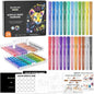 44 Pcs Magic Foam Texture Painting Kit, Including 28 Pcs Foam Texture Paper, 12 Colors Brush Tip Automatic Ink Control Acrylic Paint Markers, Magical 3D Effect Painting Kit for DIY Arts,Toys, Toy Crafts Gift