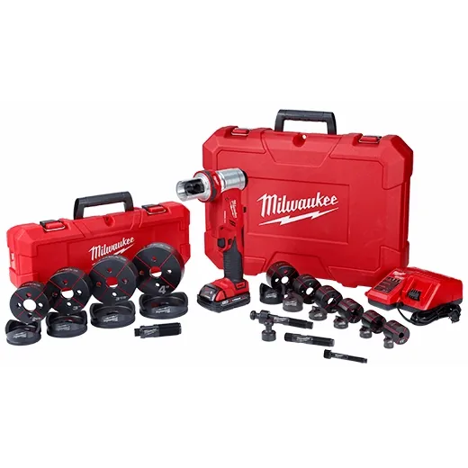 Milwaukee 2677-23 M18™ 18V 4-Inch 6-Ton FORCELOGIC™ Knockout Tool Kit – Professional Electrician Tool