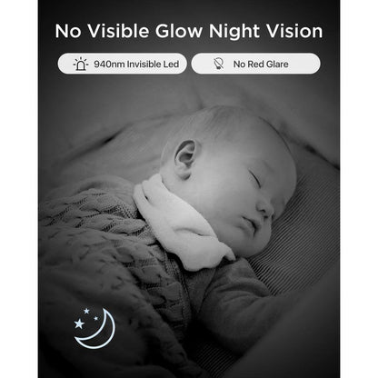 2.5K 4MP Smart Baby Monitor Camera with 64GB SD Card, AI Cry/Face/Area Departure Detect, 2.4G & 5G Wi-Fi