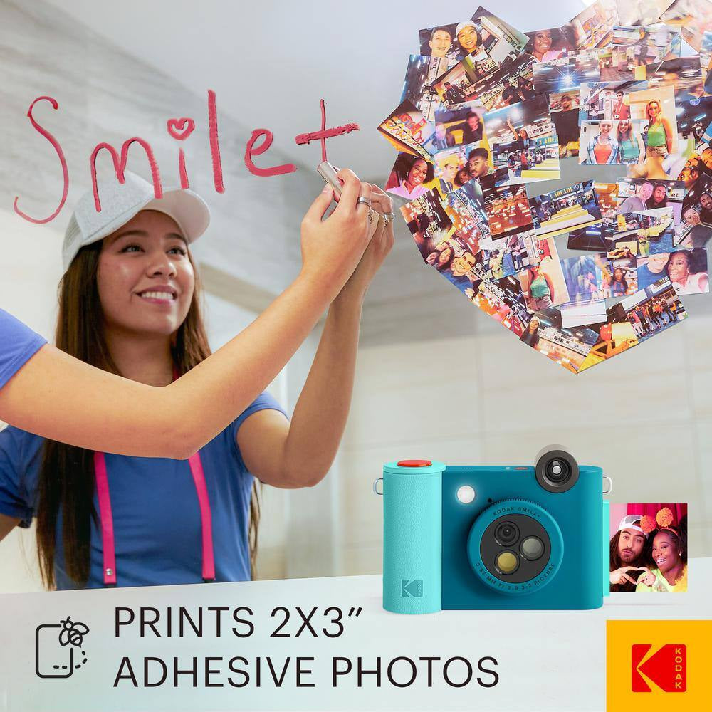 Smile plus Wireless 2X3 Digital Instant Print Camera with Effect Lenses, Blue