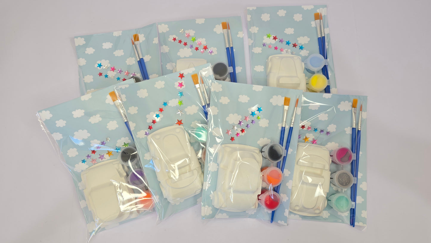 Classic Car DIY Painting Kit – Kids Plaster Craft with Paints, Brushes & Stickers(1Pcs)