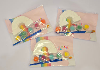 Rainbow Dream DIY Painting Kit – Colorful Plaster Craft with Paints, Brush & Gem Stickers(1Pcs)