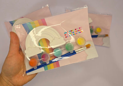 Rainbow Dream DIY Painting Kit – Colorful Plaster Craft with Paints, Brush & Gem Stickers(1Pcs)
