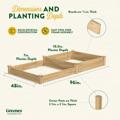 4 Ft. X 8 Ft. X 10.5 In. Original Cedar Raised Garden Bed