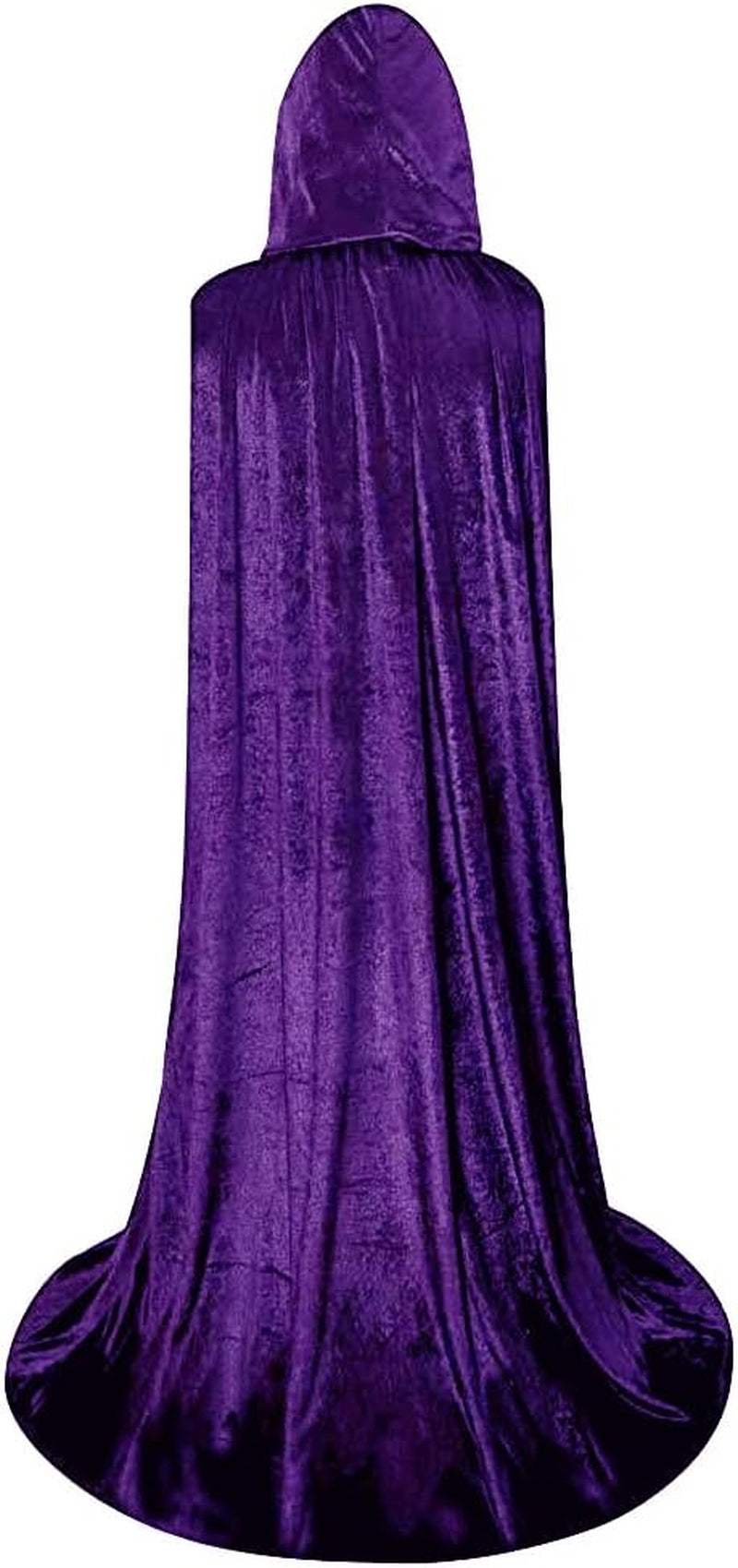 Unisex Full Length Hooded Robe Cloak Long Velvet Cape Cosplay Costume