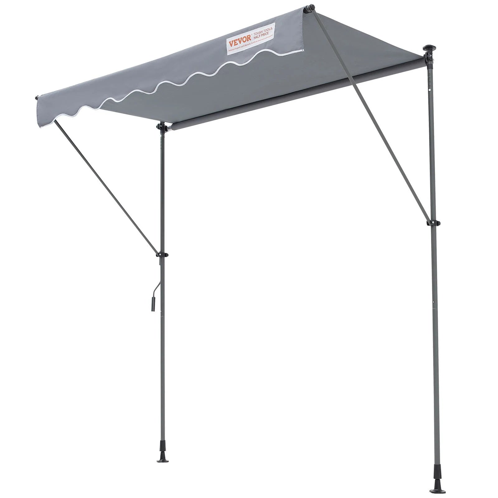 VEVOR Manual Retractable Awning, 78 Outdoor Retractable Patio Awning Sunshade Shelter, Adjustable Patio Door Window Awning Canopy with 39 Sun Shade Curtain for Backyard, Garden, Balcony