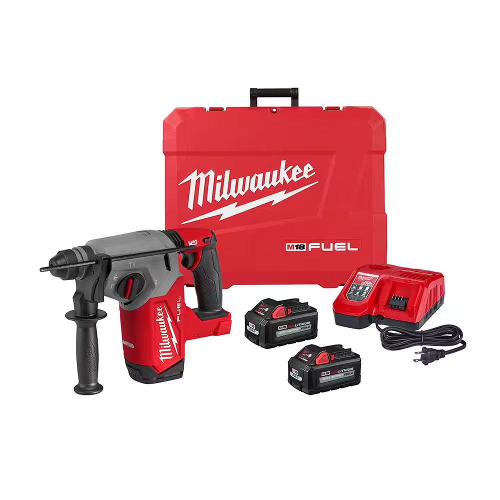 M18 FUEL 18V Lithium-Ion Brushless 1 In. Cordless Sds-Plus Rotary Hammer Kit with Two 6.0 Ah Batteries, Hard Case
