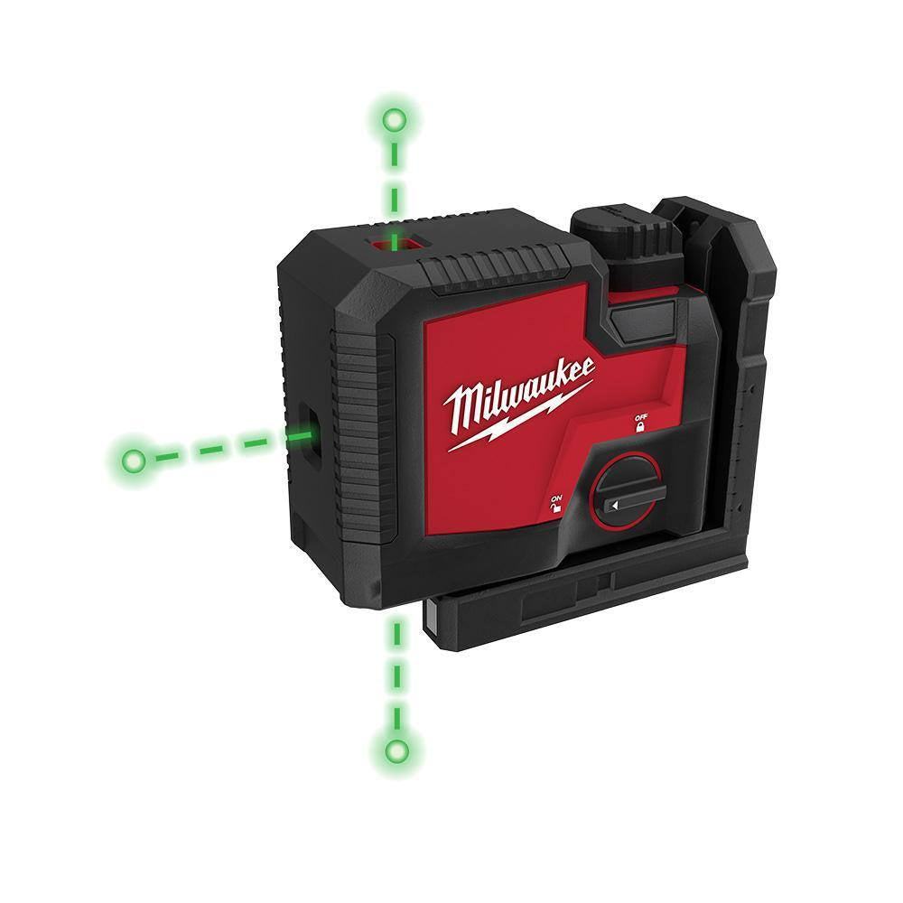 Green 100 Ft. 3-Point Rechargeable Laser Level with REDLITHIUM Lithium-Ion USB Battery and Charger