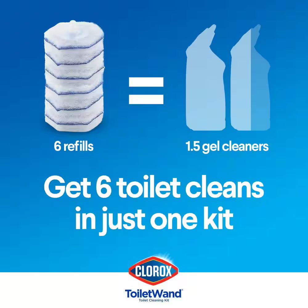 Toiletwand Disinfecting Disposable Toilet Cleaning System Storage Caddy and 16 Disinfecting Refill Heads