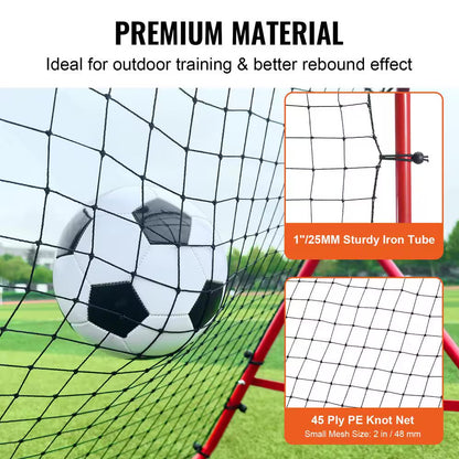 Soccer Rebounder Rebound Net, 39 In. X 39 In., Portable Football Training Gift, Adjustable Angles, for All Ages