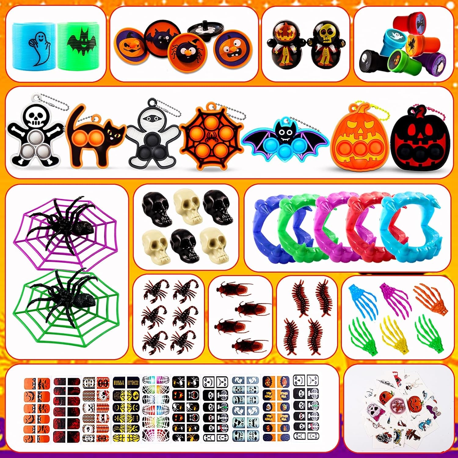 530 PCS Halloween Party Favors for Kids, Halloween Toys Bulk for Goodie Bags Fillers, Non-Candy Treats, Classroom Prizes, Halloween Gifts for Boys Girls