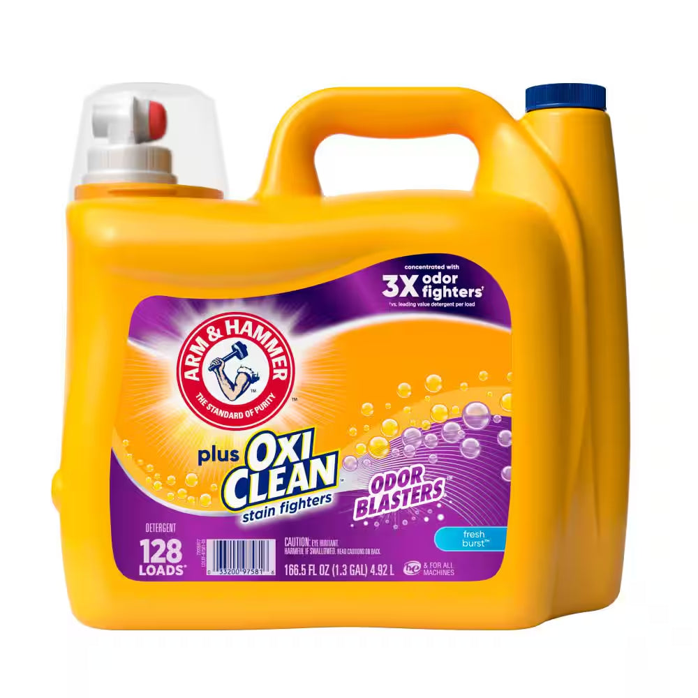 Oxiclean Odor Blasters Fresh Burst Liquid Laundry Detergent, 128-Loads,166.5 Fl.Oz.
