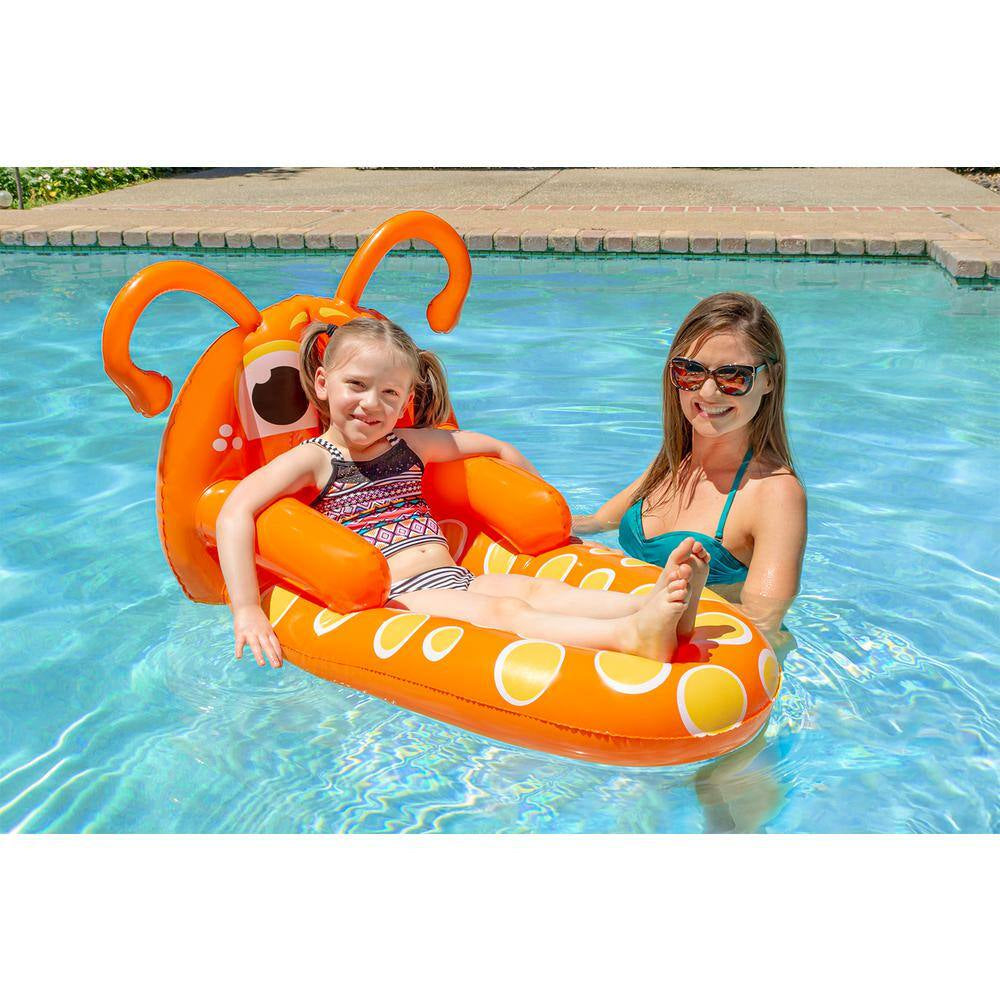 Waterbug Jr. Inflatable Swimming Pool Float, Orange, Small