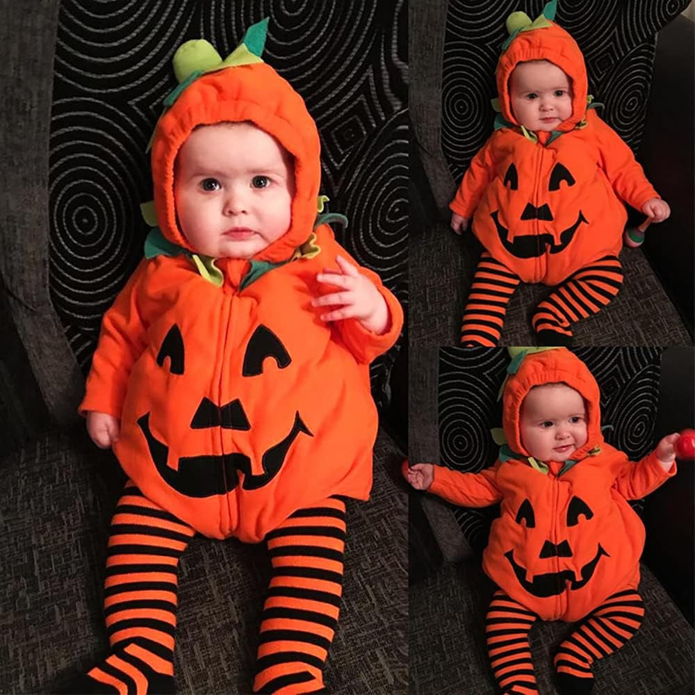 Cute Baby Halloween Pumpkin Costume, Toddler & Infant Unisex-Kids Costume for Boys & Girls