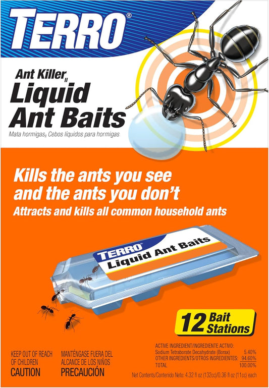 Ant Killer Bait Stations T300B - Liquid Bait to Eliminate Ants - Bait System - 12 Count Stations for Effective Indoor Ant Control
