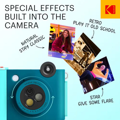 Smile plus Wireless 2X3 Digital Instant Print Camera with Effect Lenses, Blue