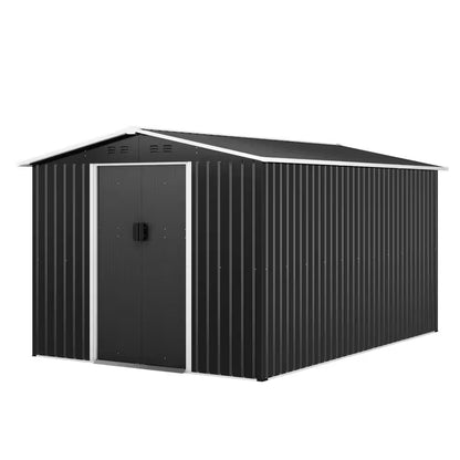 8 Ft. W X 12 Ft. D Outdoor Storage Metal Shed Building with Lockable Doors for Backyard Garden (96 Sq. Ft.)
