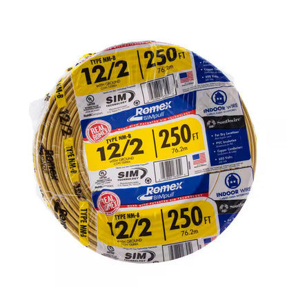 250 Ft. 12/2 Solid Romex Simpull CU NM-B W/G Wire