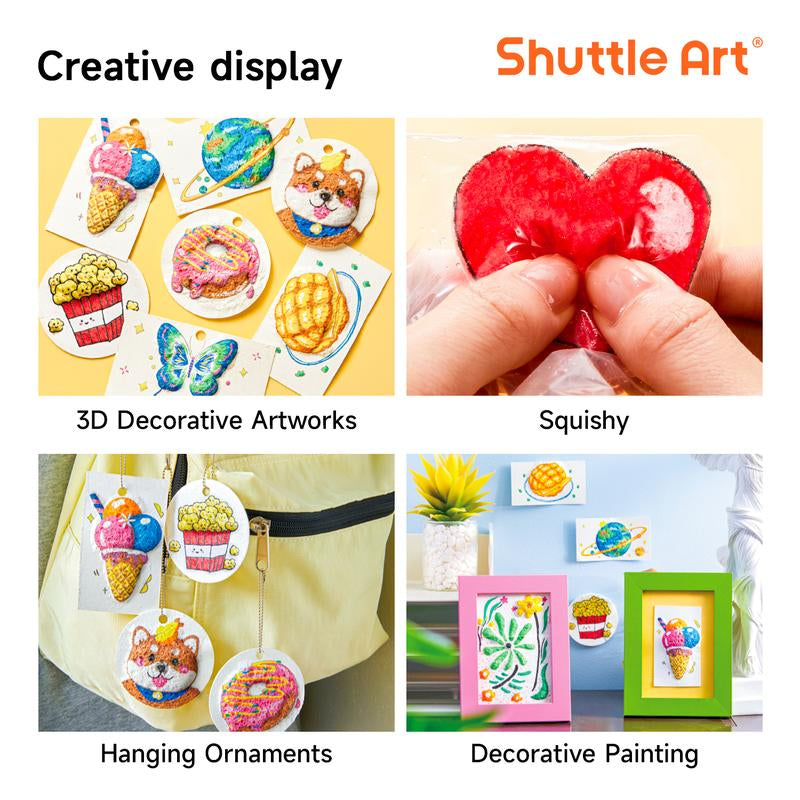 44 Pcs Magic Foam Texture Painting Kit, Including 28 Pcs Foam Texture Paper, 12 Colors Brush Tip Automatic Ink Control Acrylic Paint Markers, Magical 3D Effect Painting Kit for DIY Arts,Toys, Toy Crafts Gift