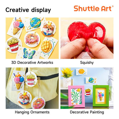 44 Pcs Magic Foam Texture Painting Kit, Including 28 Pcs Foam Texture Paper, 12 Colors Brush Tip Automatic Ink Control Acrylic Paint Markers, Magical 3D Effect Painting Kit for DIY Arts,Toys, Toy Crafts Gift