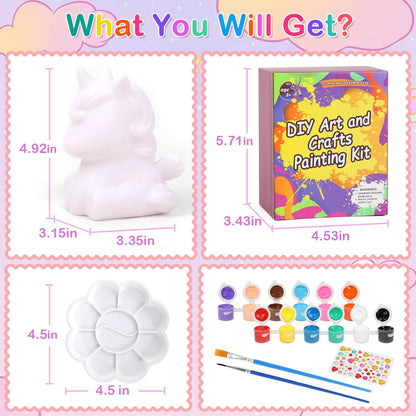 Paint Your Own Unicorn Night Light Art Kit, Arts and Crafts for Kids Ages 4-8,Unicorns Gifts for Girls Painting Kit Unicorn Toys for Kids 4 5 6 7 8 9 10 11 12+ (1Pc)