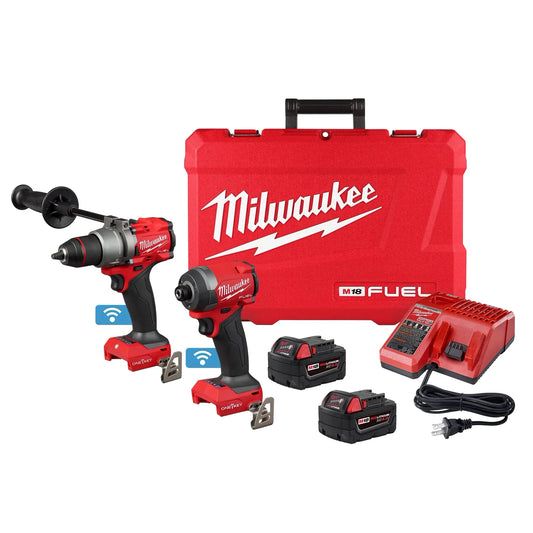 Milwauk ee 2796-22M18 FUEL ONE-KEY 18-Volt Lithium-Ion Brushless Cordless Hammer Drill/Impact Driver Combo Kit